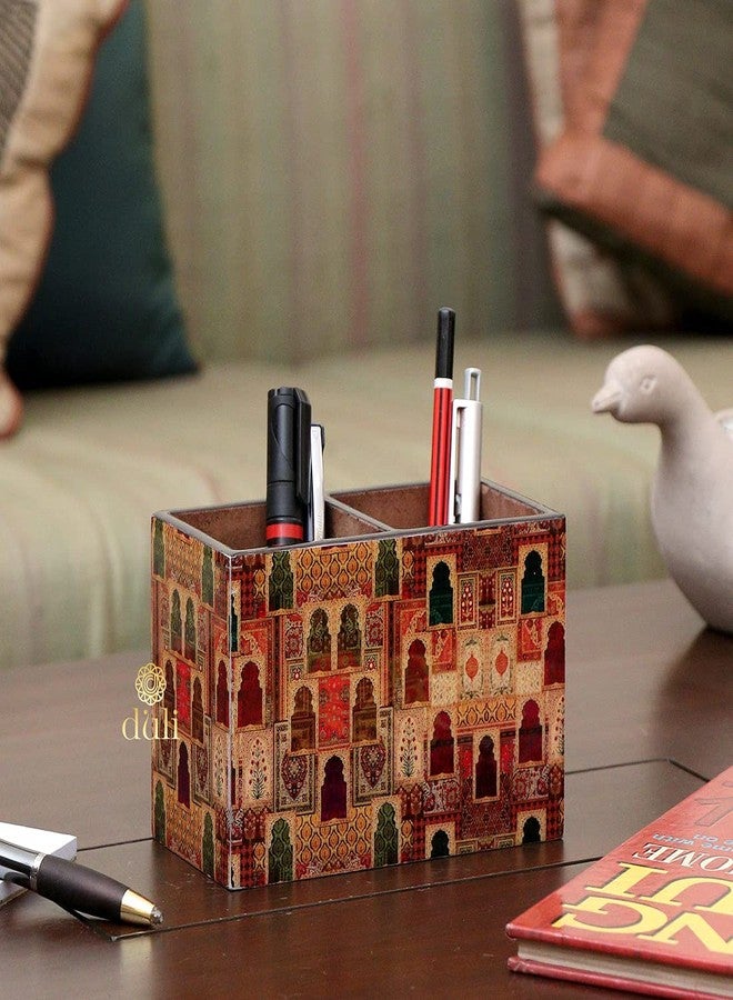 DULI Engineered Wood Multicolorpurpose Stand, Cutlery Holder, Spoon Stand, Table Organizer With 2 Sections, Chammach Stand (10Cm X 15Cm, Jharoka), Utensils - Image 3